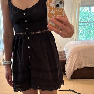 Urban Outfitters Black Button-Down Mini Dress